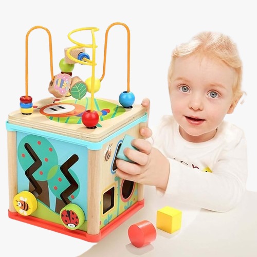 Cube d’activité en bois 5 EN 1