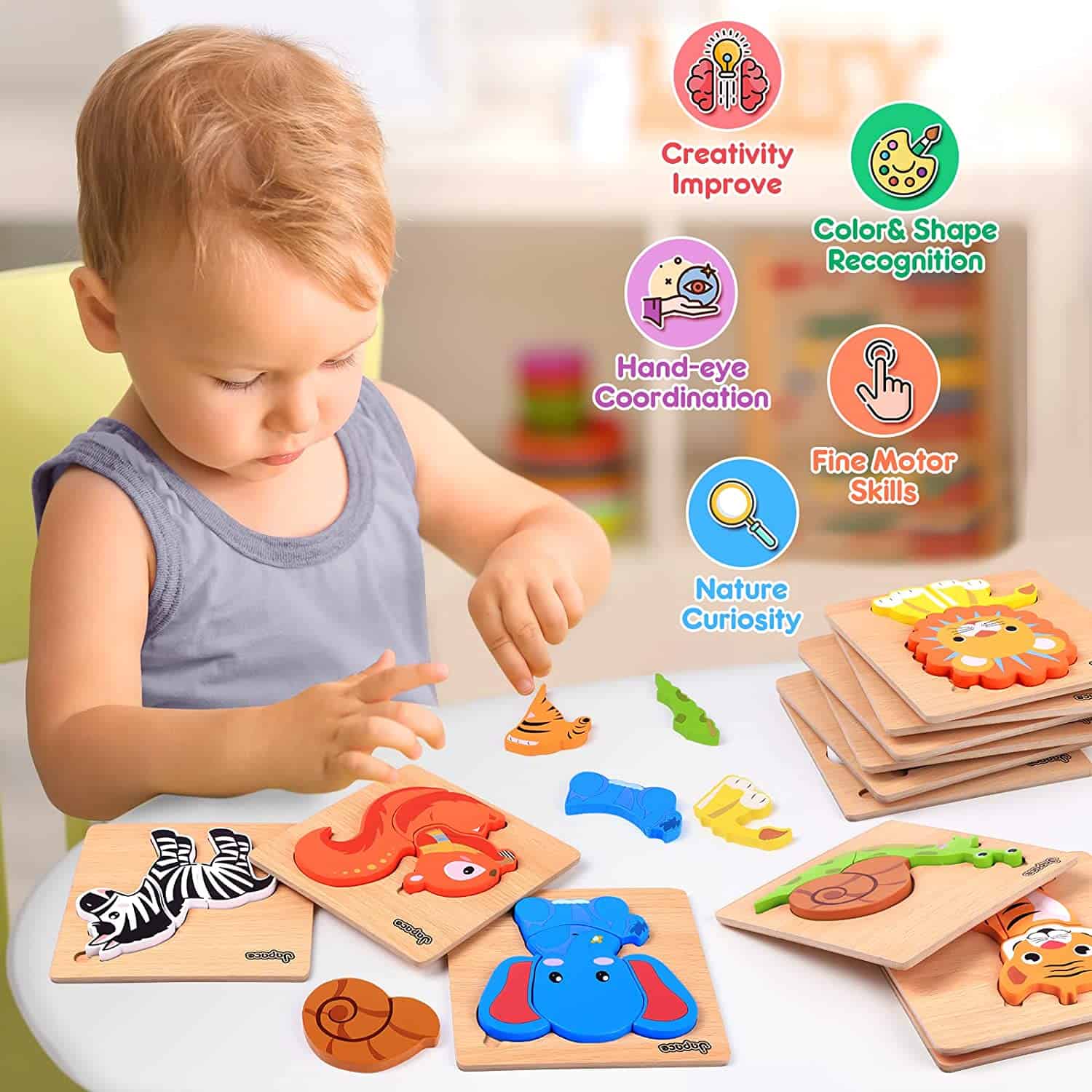 Puzzles animaux en bois Puzzles animaux en bois