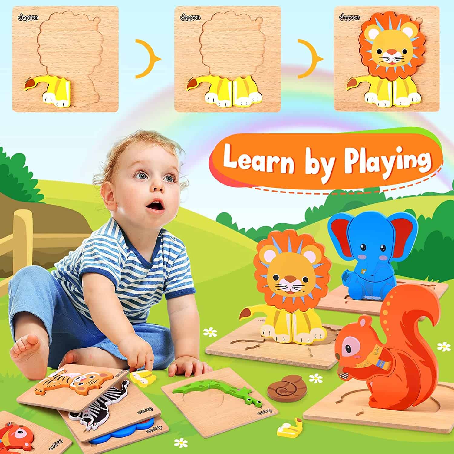 Puzzles animaux en bois Puzzles animaux en bois