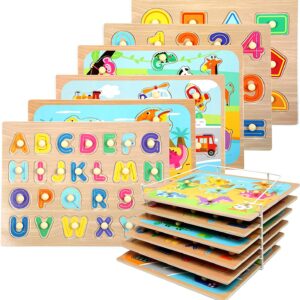 Ensemble de puzzles à chevilles en bois