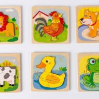 Puzzles animaux en bois pour garçons et filles