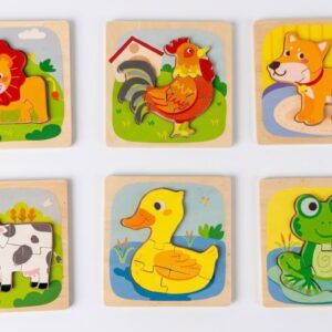 Puzzles animaux en bois pour garçons et filles