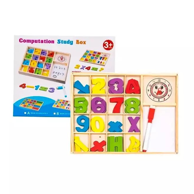 Boîte d'apprentissage en bois Tickles avec horloge