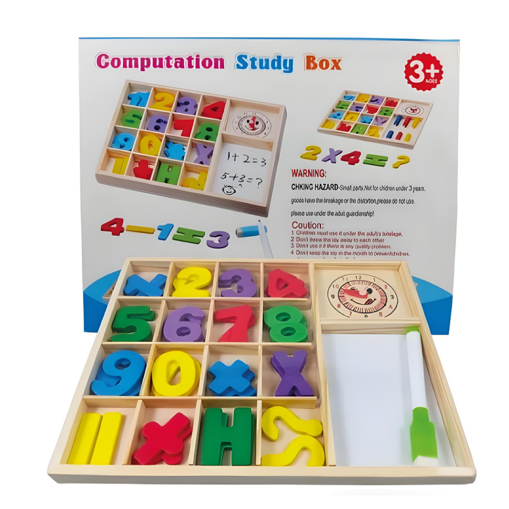 Boîte d'apprentissage en bois Tickles avec horloge